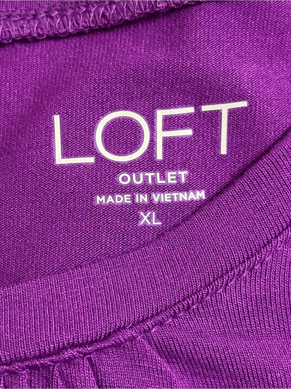 NWOT - LOFT Purple Puff Sleeve Tee - xl
